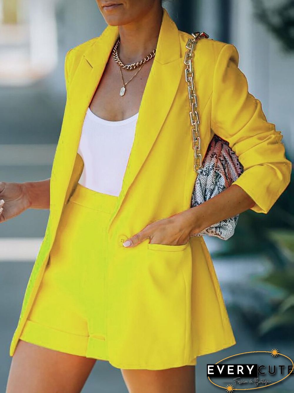 Spring Summer jacket shorts suit sexy temperament womens fashion casual lapel cardigan