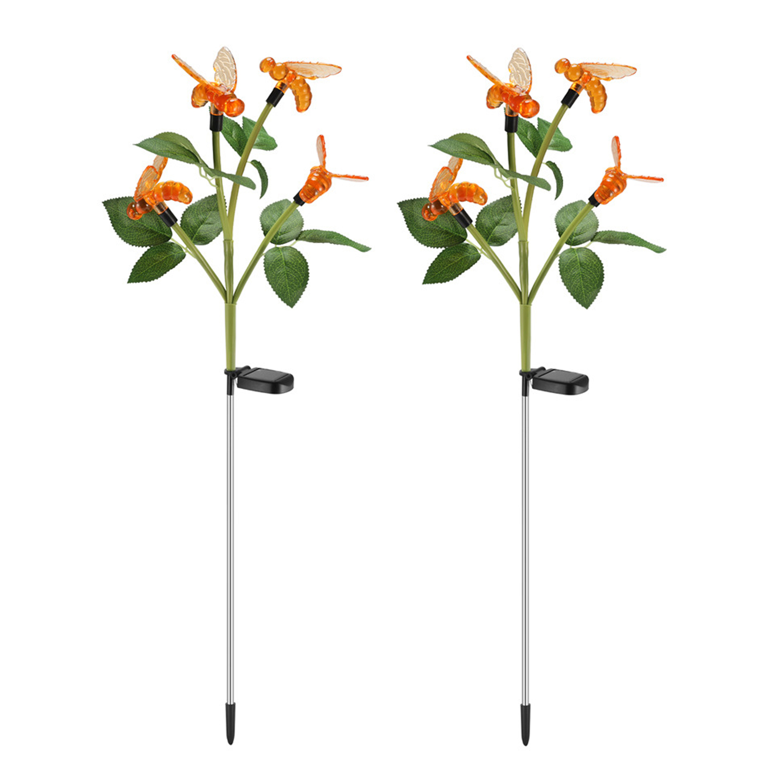 

Solar Ground Lights 4 LED Outdoor Solar Disk Lights Bee Lighting 2 Pack, 501 Original