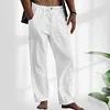 Gioiacombo&trade; Pantaloni da uomo in lino con coulisse