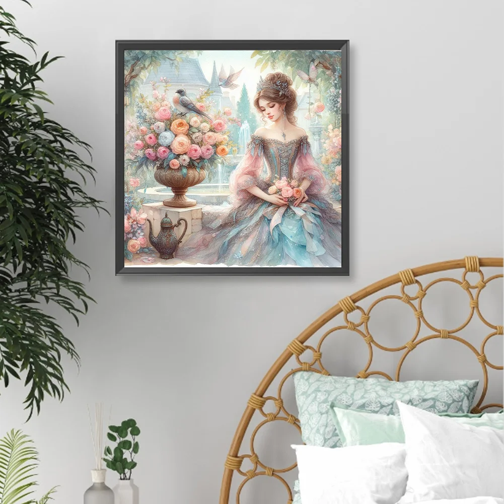 Diamond Painting - Full Round Drill - Horse Girl(Canvas|40*40cm)