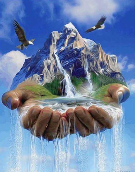 

Waterfall Hand – Paint By Numbers - 40*50CM, 501 Original