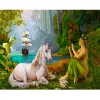 White Horse And Beauty  | Full Round Diamond Painting Kits