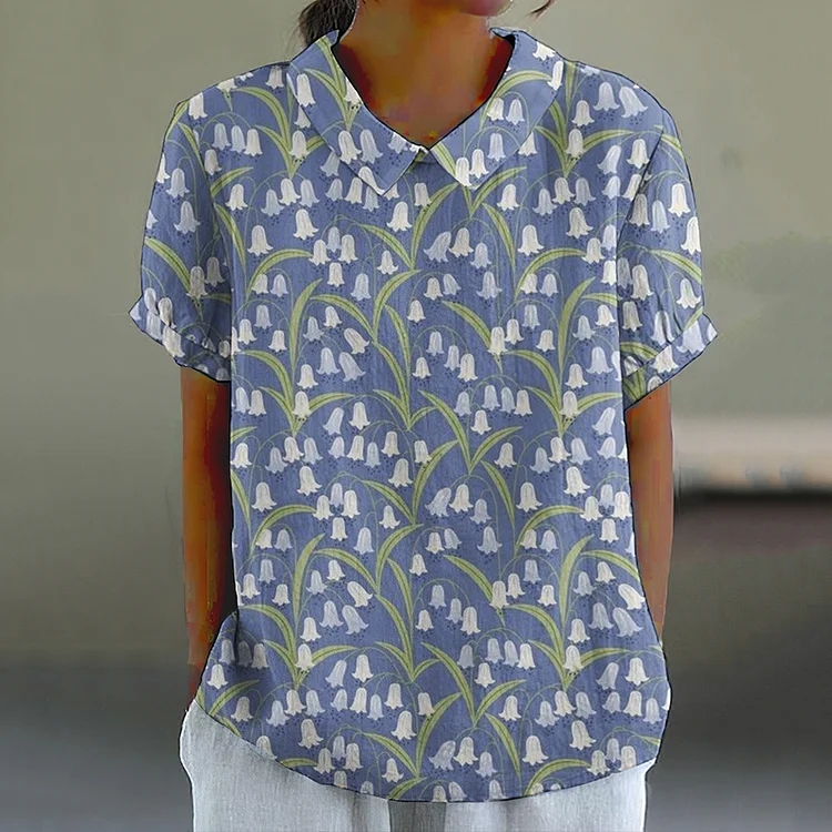 Simpfit Convallaria Majalis Hemd mit floralem Revers für Damen