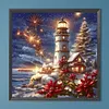 Christmas Lighthouse Full DIY 5D Round Drill Gem Art Diamond Painting Kits 40*40cm Diamond Dots Paintings Picture Arts Craft for Adults/Beginners Gift Idea Home Wall Decor