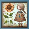 Diamond Painting -DIY Full Square Drill Fresh Flower Girl(35*35CM)