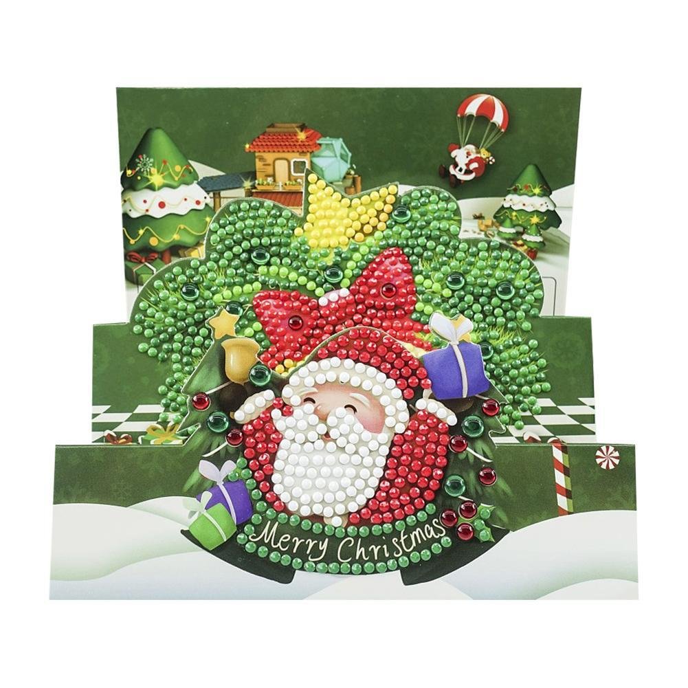 1pcs Santa Claus Greeting Card