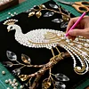 (25x25cm)DIY Pearl Painting Peacock Framed Handmade Pearl Material Art Kit Living Room Decor