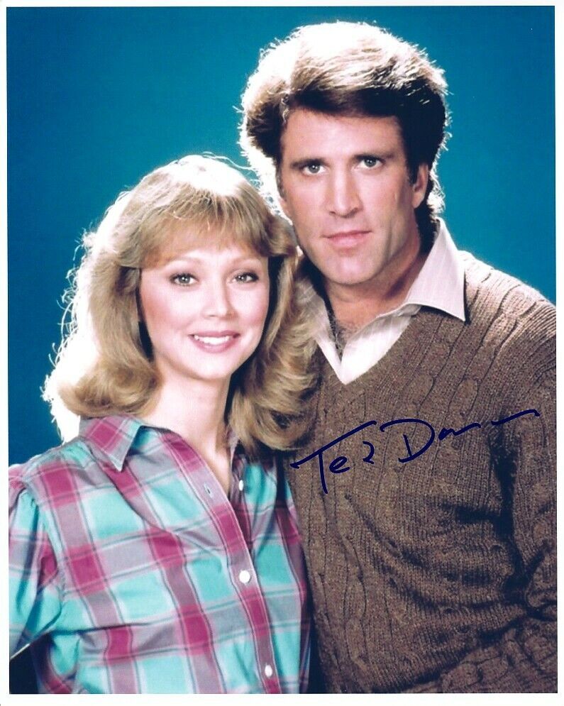 TED DANSON signed CHEERS color 8x10 w/ coa SAM & DIANE (SHELLEY LONG) PORTRAIT