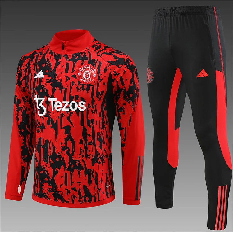 2023-24 Manchester United Red Half-Pull Training Jersey