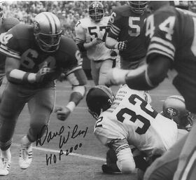 DAVE WILCOX SAN FRANCISCO 49ERS HOF 2000 ACTION SIGNED 8x10