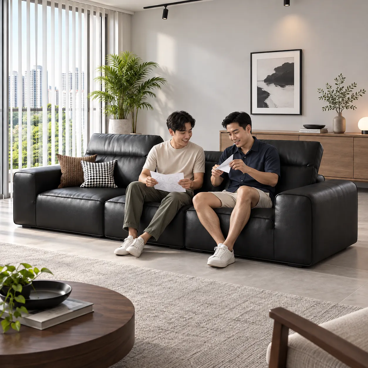 GS347 High-Back Sofa - Black — Everyday living