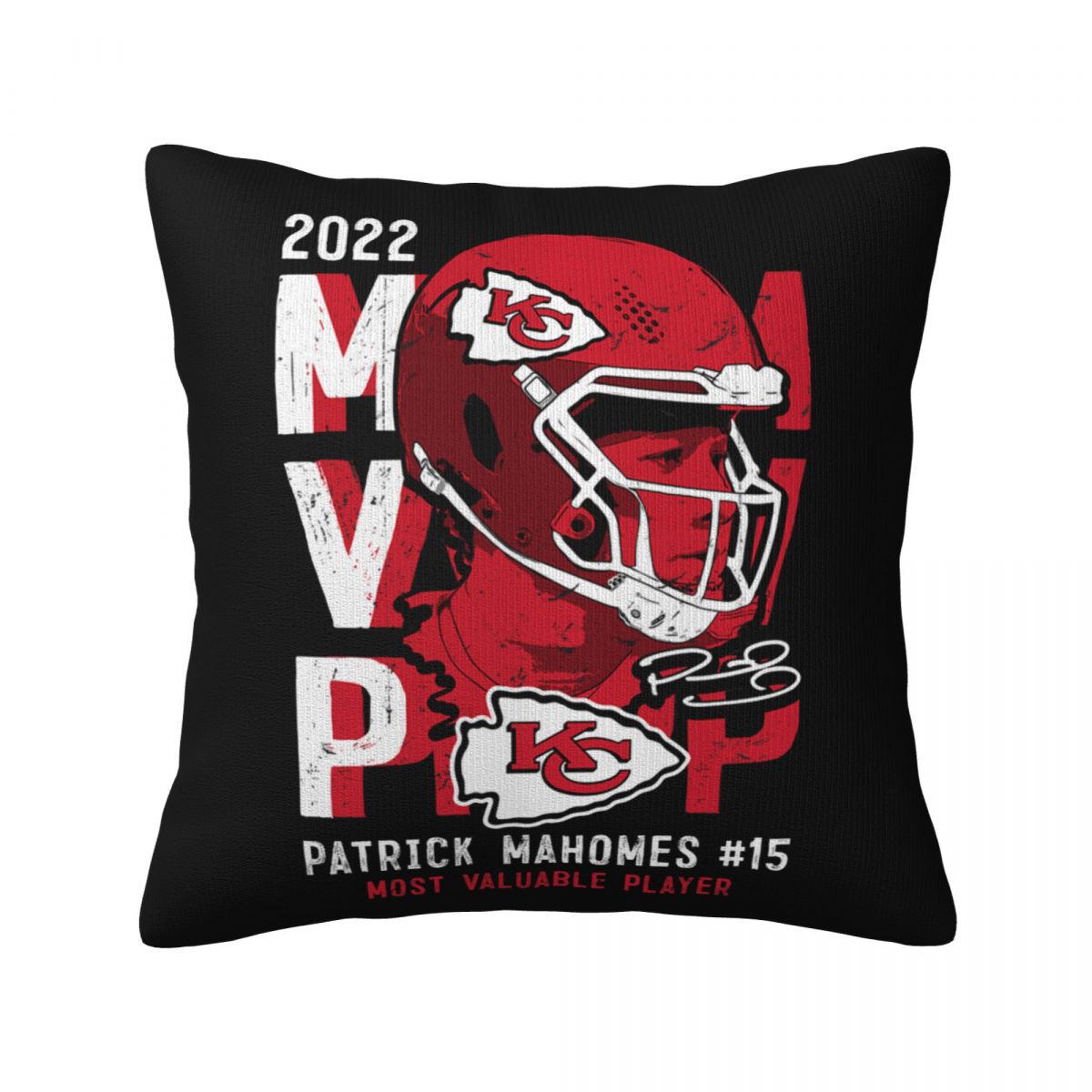 Patrick Mahomes Kansas City Chiefs 2022 NFL MVP Decorative Throw Pillow