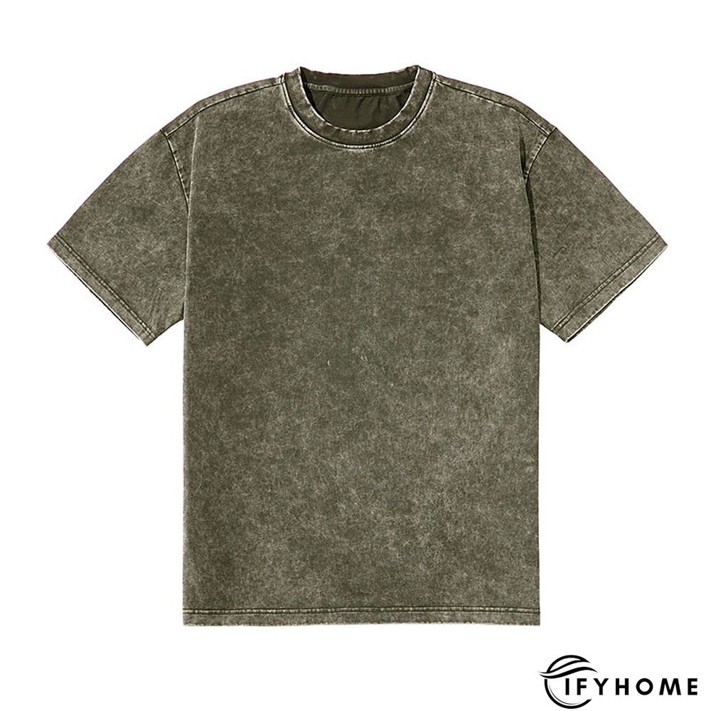 Men's 100% Cotton Acid Wash Shirt Oversized Shirt Plain Crew Neck Sports & Outdoor Daily Short Sleeve Clothing Apparel Fashion Designer Casual | IFYHOME