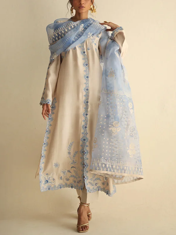 V-Neck Printed Lace Top And Pants Suit