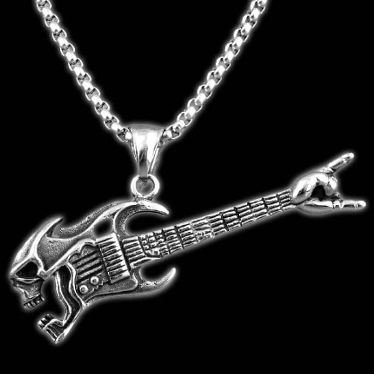 Guitar Skull Necklace
