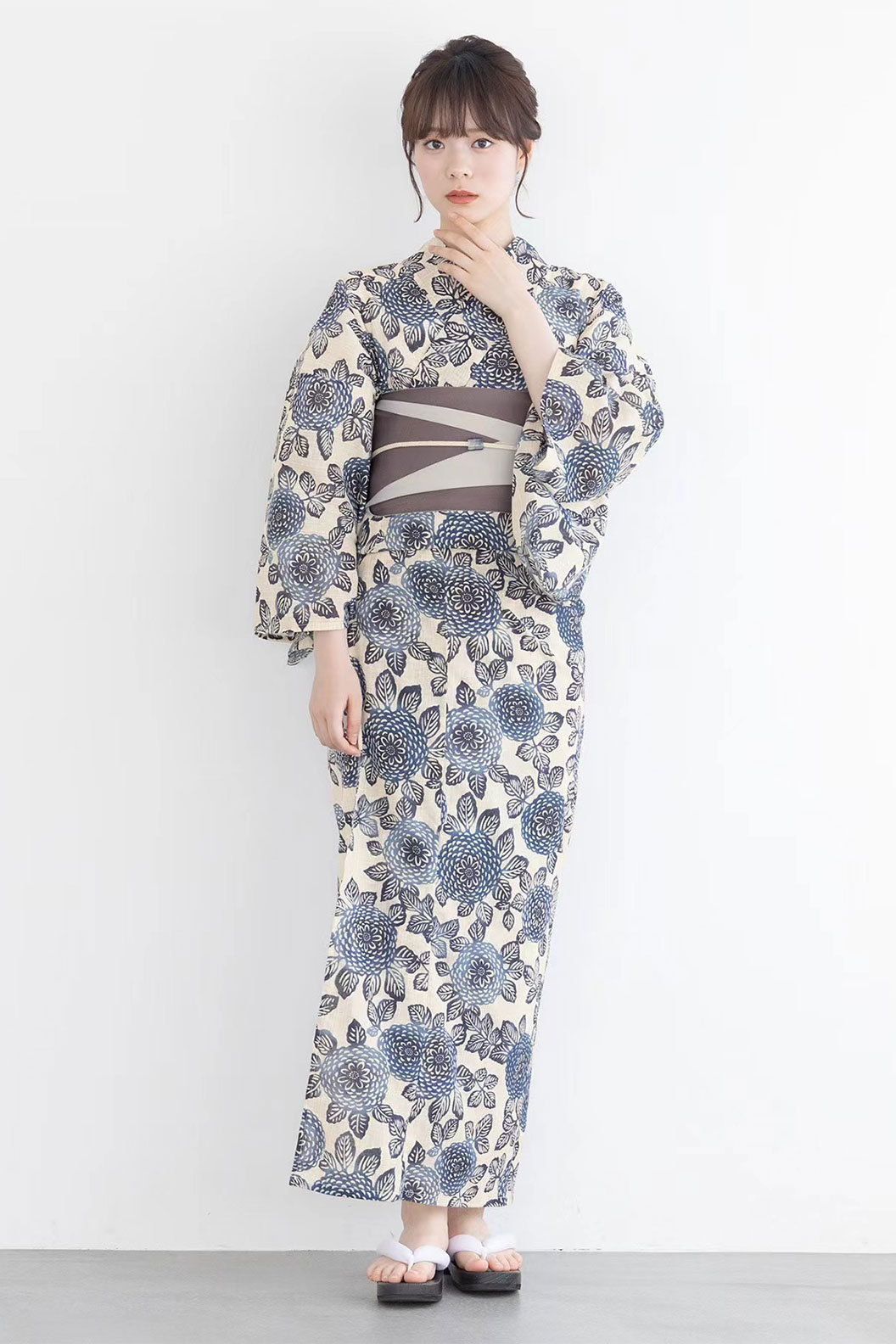 Japanese Yukata Cotton Linen 4 Color Options ぎおんまつり Kimono - ぎおんまつり Stupa Stones