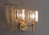 Simple Light Luxury Crystal Bedroom Copper Wall Lamp lampswell