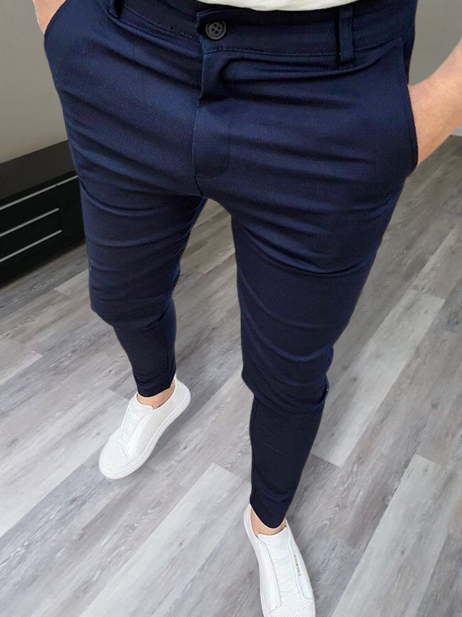 Men's Elegant Dark Blue Pants