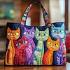 Whimsical Cat Quilted Tote Bag GFTONT1111🔥All items are shipped in a default size of 15x14 inches.