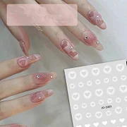 Golbalheals Nail Art Decals Hearts Stars Bows Butterflys Back Glue Nail Stickers Decoration For Nail Tips Beauty