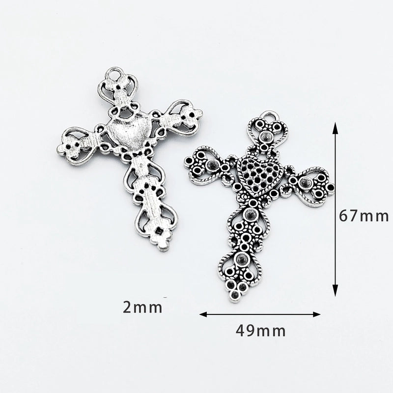 10 Pcs/package Retro Cross Alloy Plating Pendant Jewelry Accessories