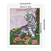 >SALE<Full Embroidery Eco-cotton Thread 11CT Printed White Tiger Cross Stitch 52x65cm