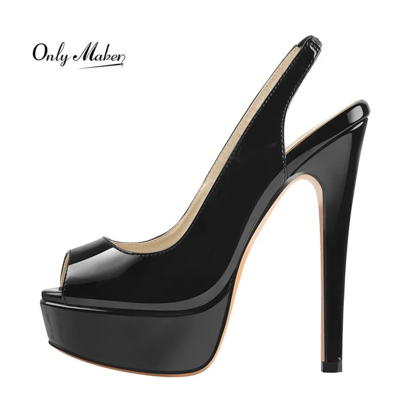 Onlymaker Women's Peep Toe Platform Thin High Heel Sandals Sexy Leopard Buckle Strap Pumps Mixed Colors Party Dress Shoes