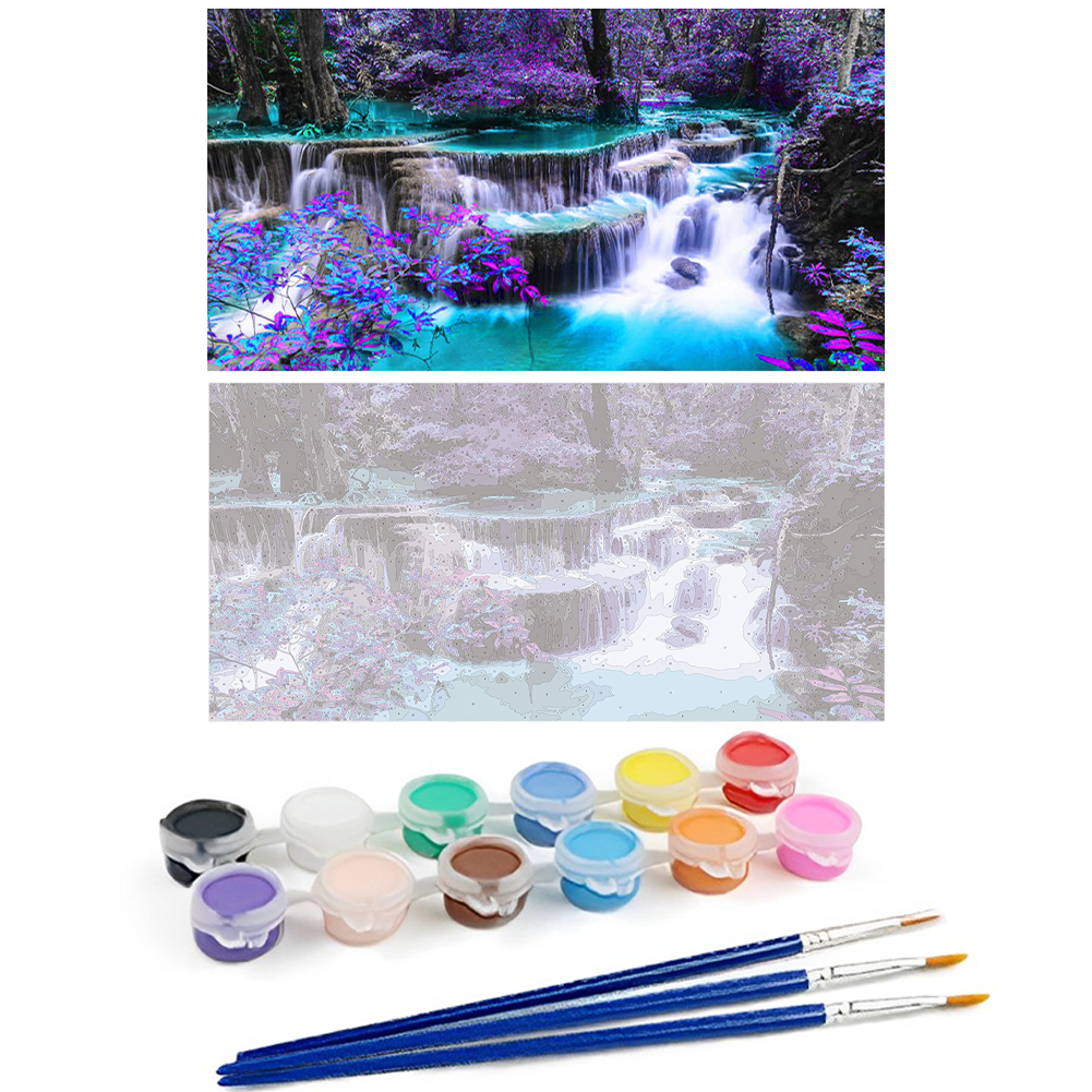 {US Local Warehouse} Waterfalls in the forest 80*40cm paint by numbers kit
