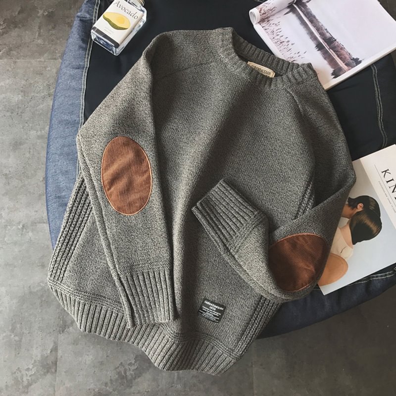 Men's crew neck wool sweater