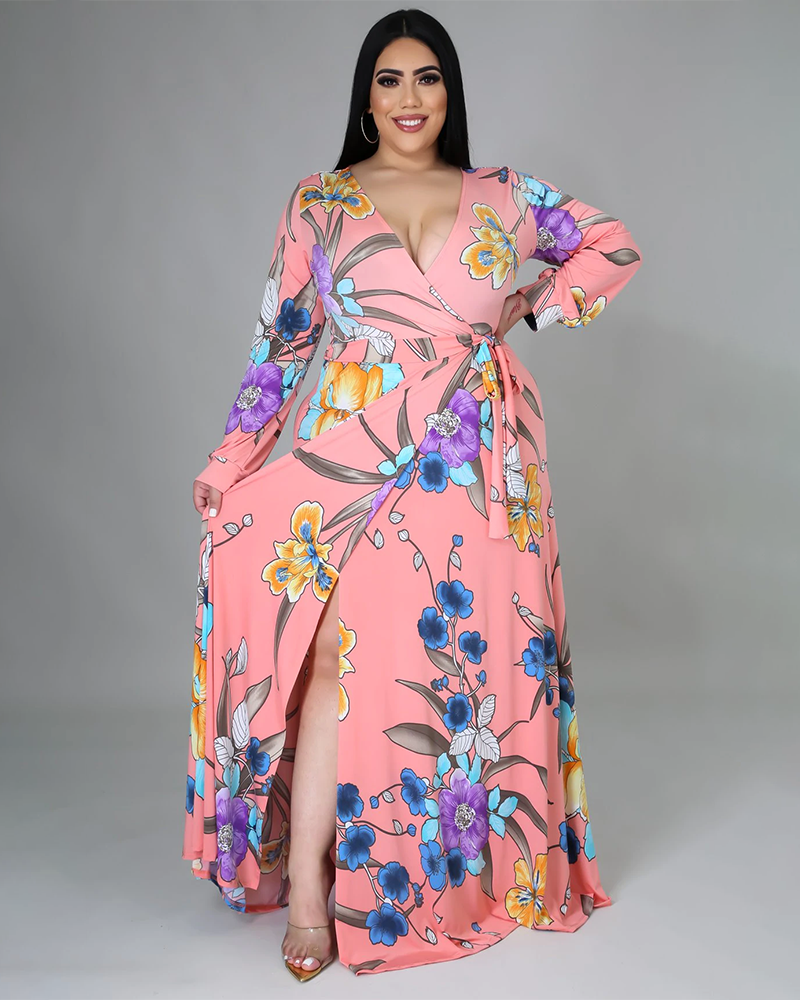 CORAL KELLY FLORAL MAXI DRESS