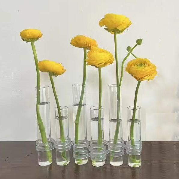 Hinged Flower Vase,8Pcs/6Pcs Test Tube Vase, Transparent Glass