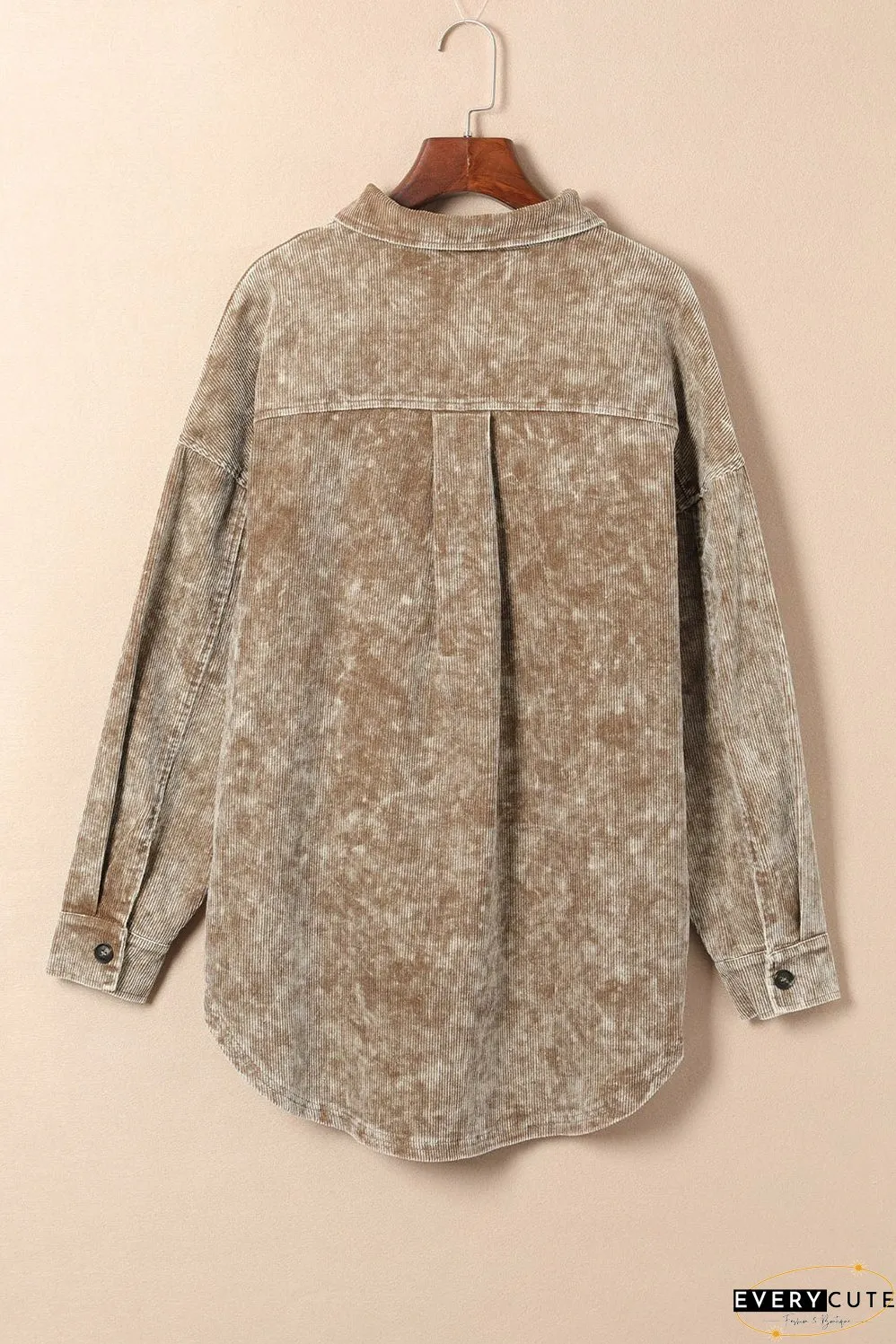 Fashionable Corduroy Jacket with Tassel