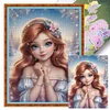 >SALE<Full Embroidery Eco-cotton Thread 11CT Print Winter Girl Cross Stitch 50x65cm