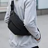 Nylon Fanny Pack Adjustable Waist Bag with Multi Pockets for Men & Women (Black)