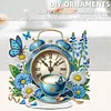 Flower Alarm Clock Diamond Dot Painting Ornament DIY Double Sided Stand