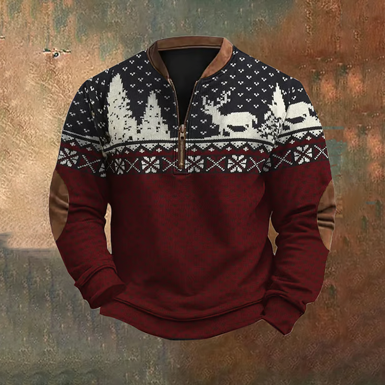 Men's Merry Christmas Deer Print Sweatshirt