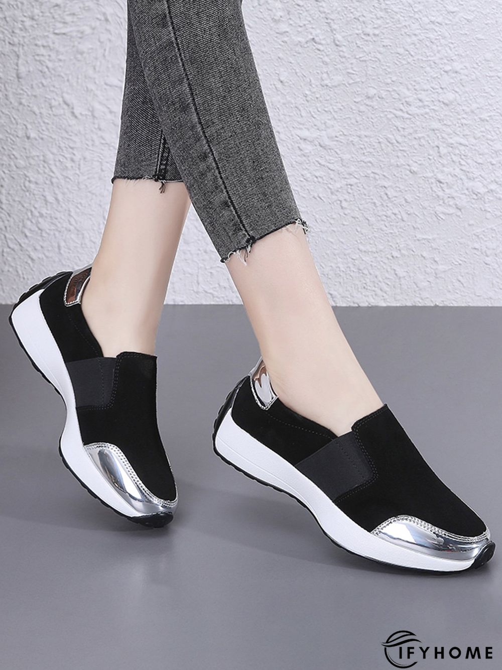 Casual Color Block Slip On Walking Shoes | IFYHOME