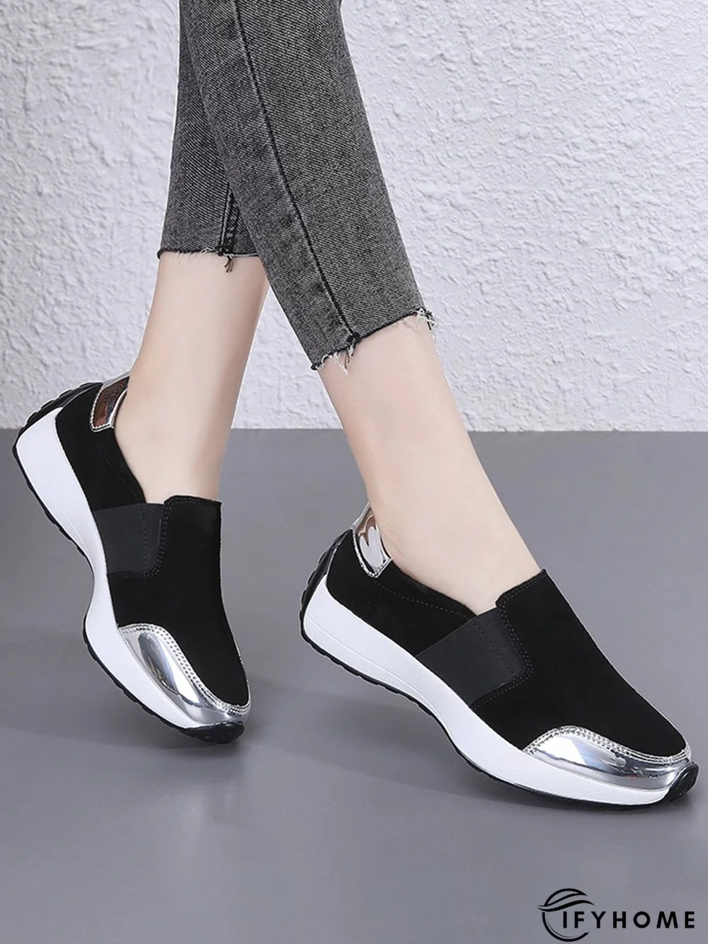 Casual Color Block Slip On Walking Shoes | IFYHOME