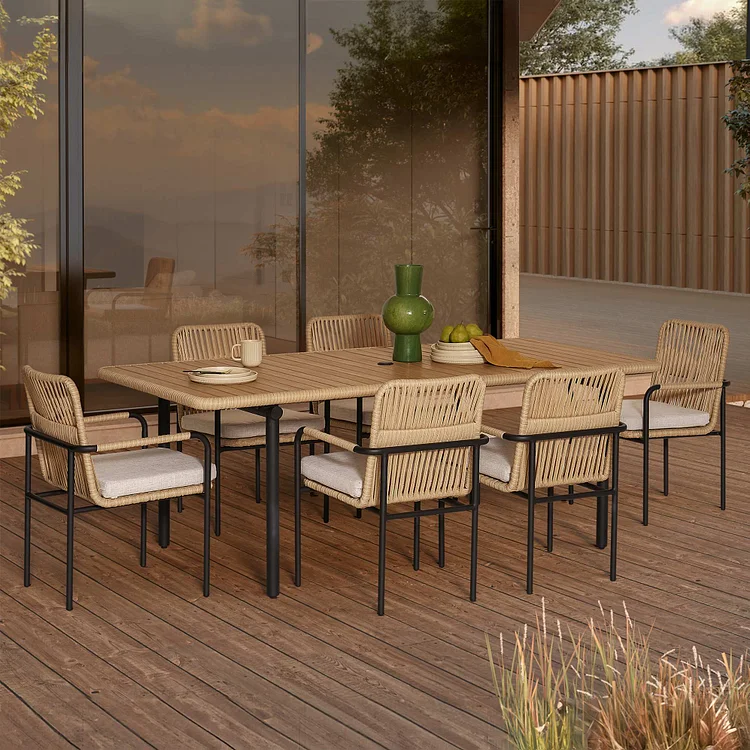 Sierra Outdoor Dining Table with 6 Chairs
