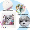 5D DIY Partial Special Shaped Drill Diamond Painting Kit Dog Decor With Frame Kit 18x18cm