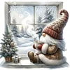 (Stamped/Counted) Gnome By Window In Winter-11CT/14CT Cross Stitch 40*40cm/15.75*15.75in