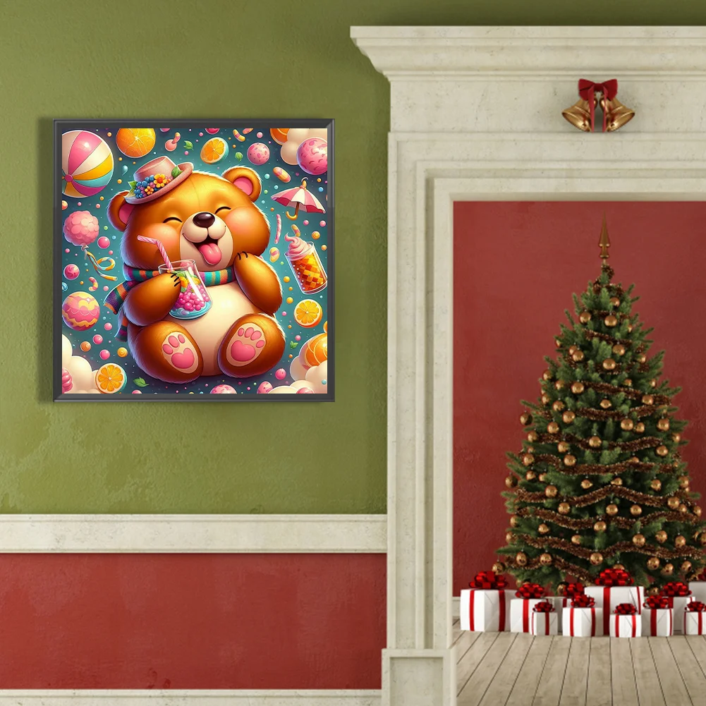 Diamond Painting - Full Round Drill - Happy Bear(Canvas|40*40cm)