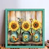 Sunflower Vase-11CT Stamped Cross Stitch Bead Embroidery 46*46cm tapestrymarket