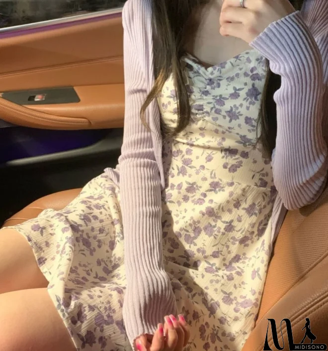 MidiSono - Women Floral Sling Sleeveless Dress