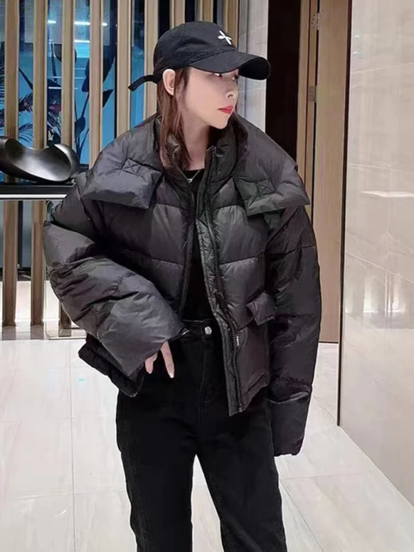 Women's stand collar short bread down jacket Flusfy