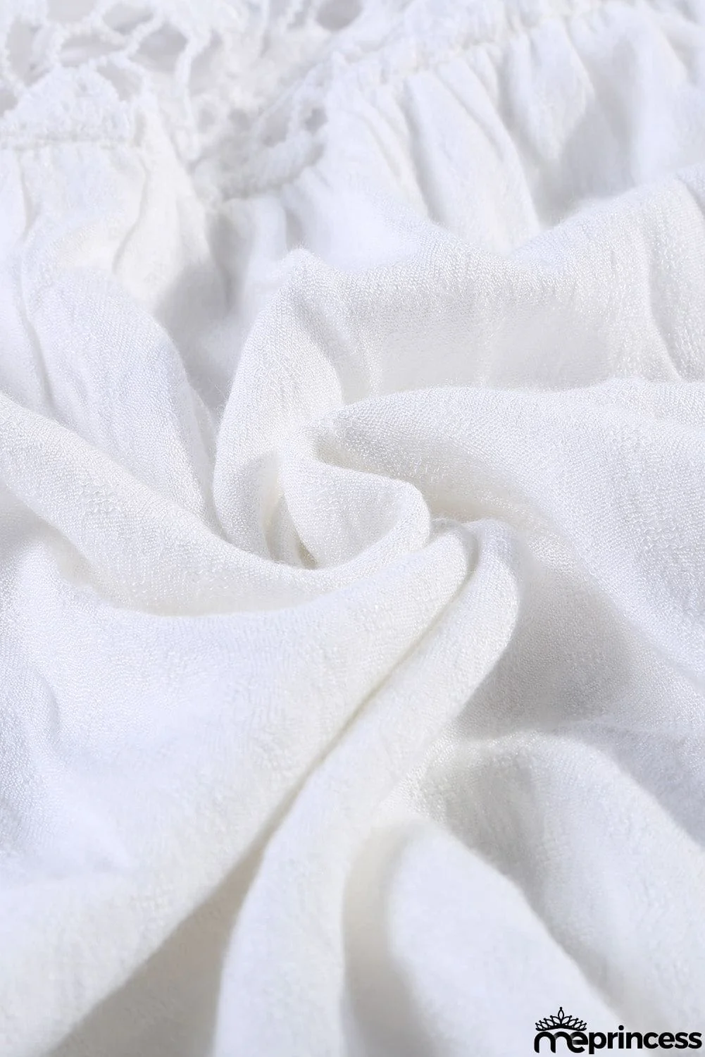 Long Sleeve Button Chic White Crochet Lace Top