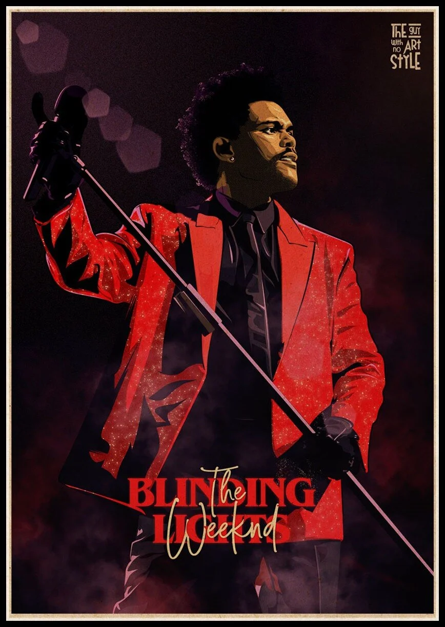 Athvotar Rapper Posters Hip Hop The Weeknd Wiken Potted Brother Quality Vintage Kraft Paper Painting Poster Living Room Wall Decor 703-1