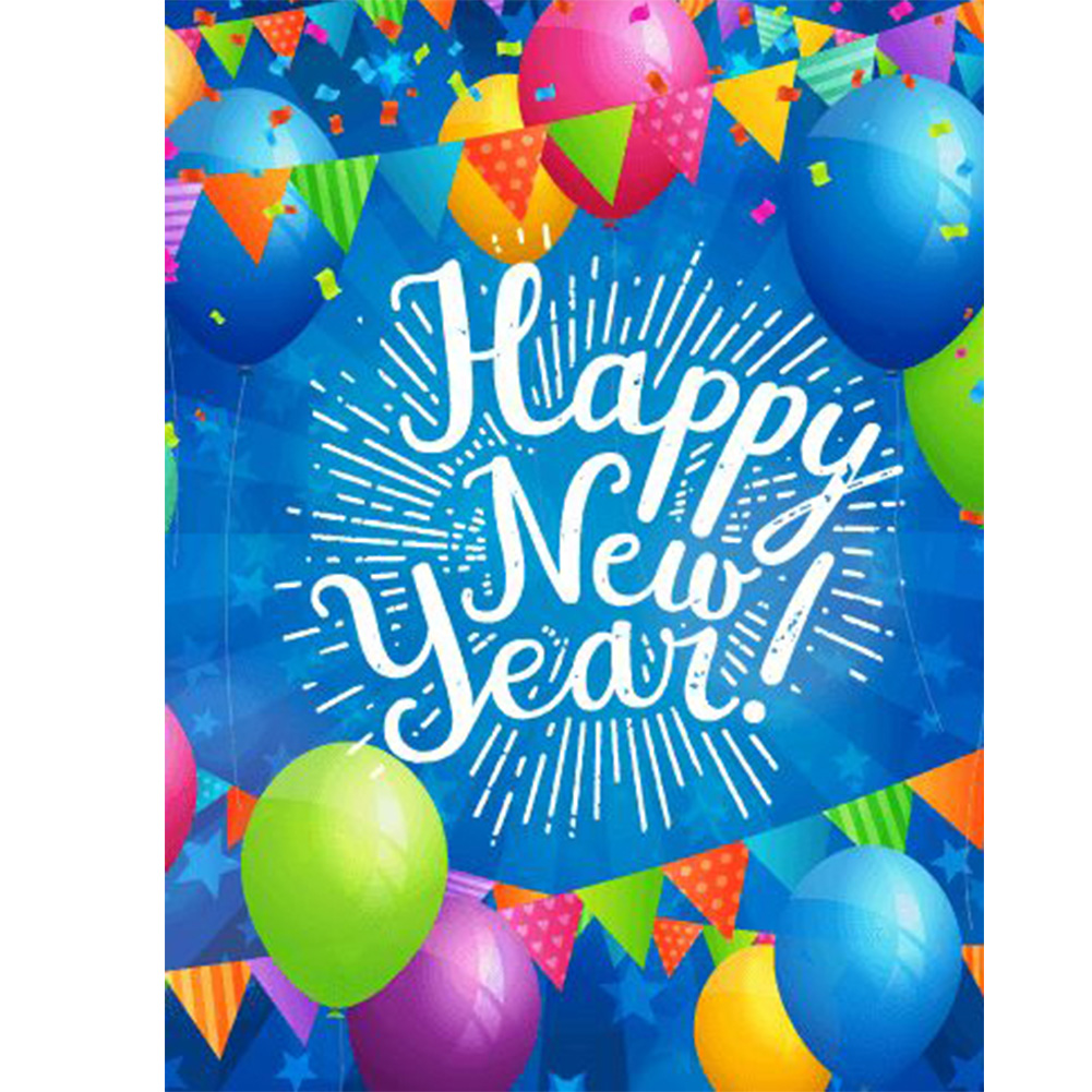 Happy New Year - Round Drill Diamond Painting - 30*40CM, 501 Original