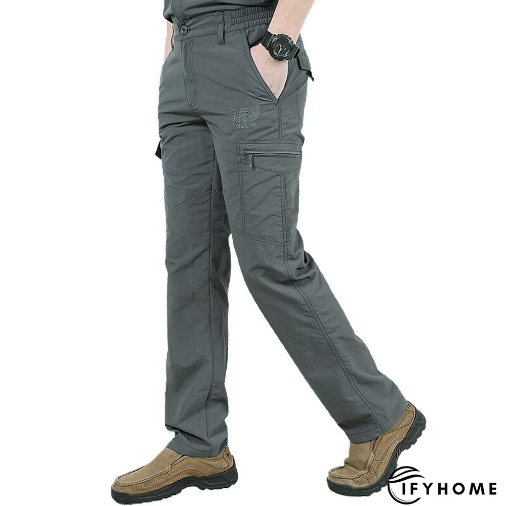 Men's Cargo Pants Hiking Pants Trousers Tactical Pants Military Summer Outdoor Ripstop Breathable Water Resistant Quick Dry Pants / Trousers Bottoms 6 Pockets Elastic Waist Black Army Green Hunting | IFYHOME