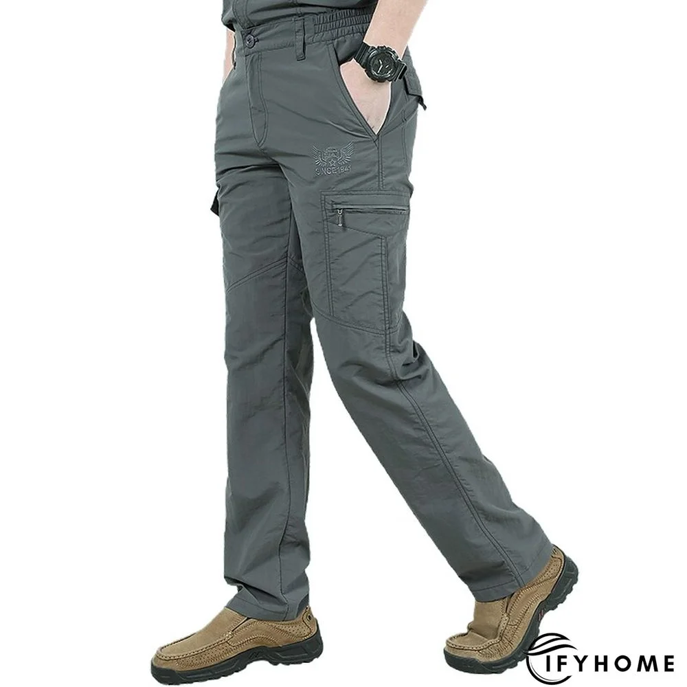 Men's Cargo Pants Hiking Pants Trousers Tactical Pants Military Summer Outdoor Ripstop Breathable Water Resistant Quick Dry Pants / Trousers Bottoms 6 Pockets Elastic Waist Black Army Green Hunting | IFYHOME